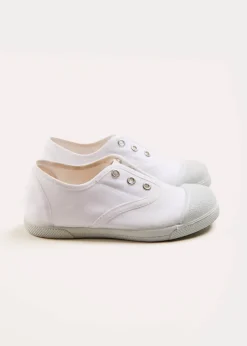 Plimsolls | Plimsolls | Pepa London Canvas Plimsolls in White (20-34EU)