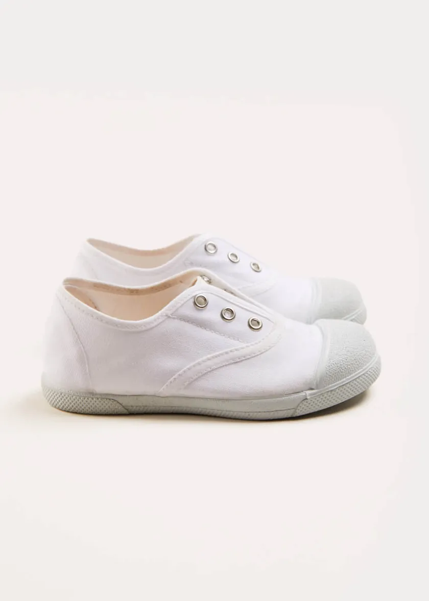 Plimsolls | Plimsolls | Pepa London Canvas Plimsolls in White (20-34EU)