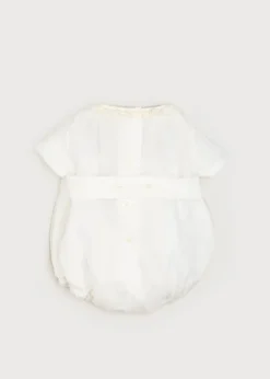 Dungarees & Rompers | Rompers | Pepa London Cap Sleeve Lace Detail Romper in Ivory (3mths-2yrs)