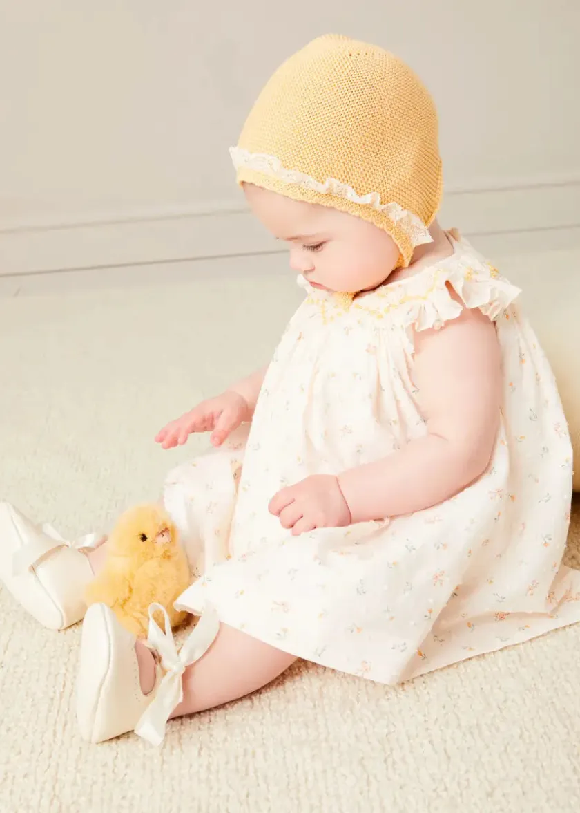 Mary Jane Shoes | Mary Janes | Pepa London Celebration Ribbon Detail Mary Jane Pram Shoes in Beige (17-20EU)