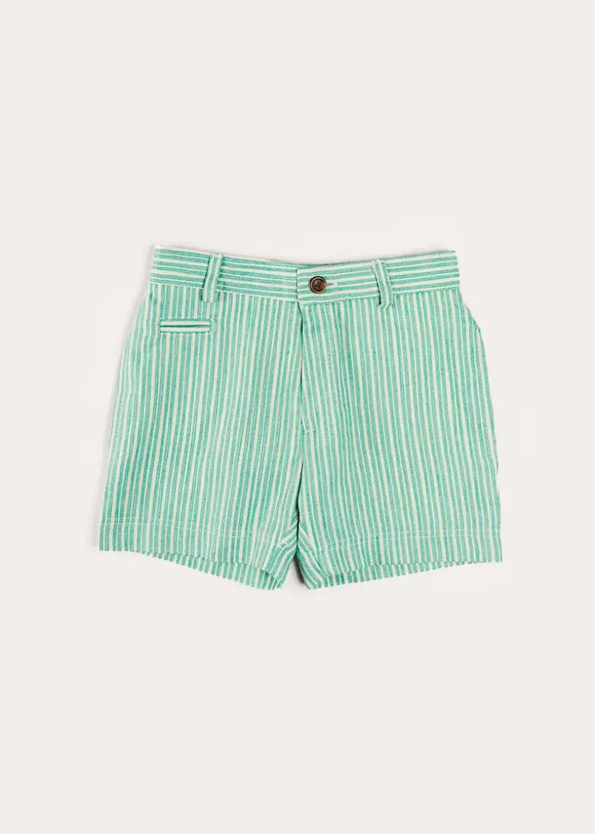 Shorts & Trousers | Pepa London Cheyne Striped Pocket Detail Shorts in Green (4-10yrs)