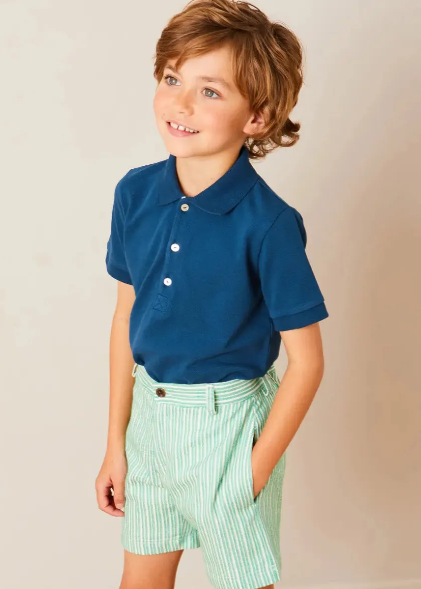 Shorts & Trousers | Pepa London Cheyne Striped Pocket Detail Shorts in Green (4-10yrs)