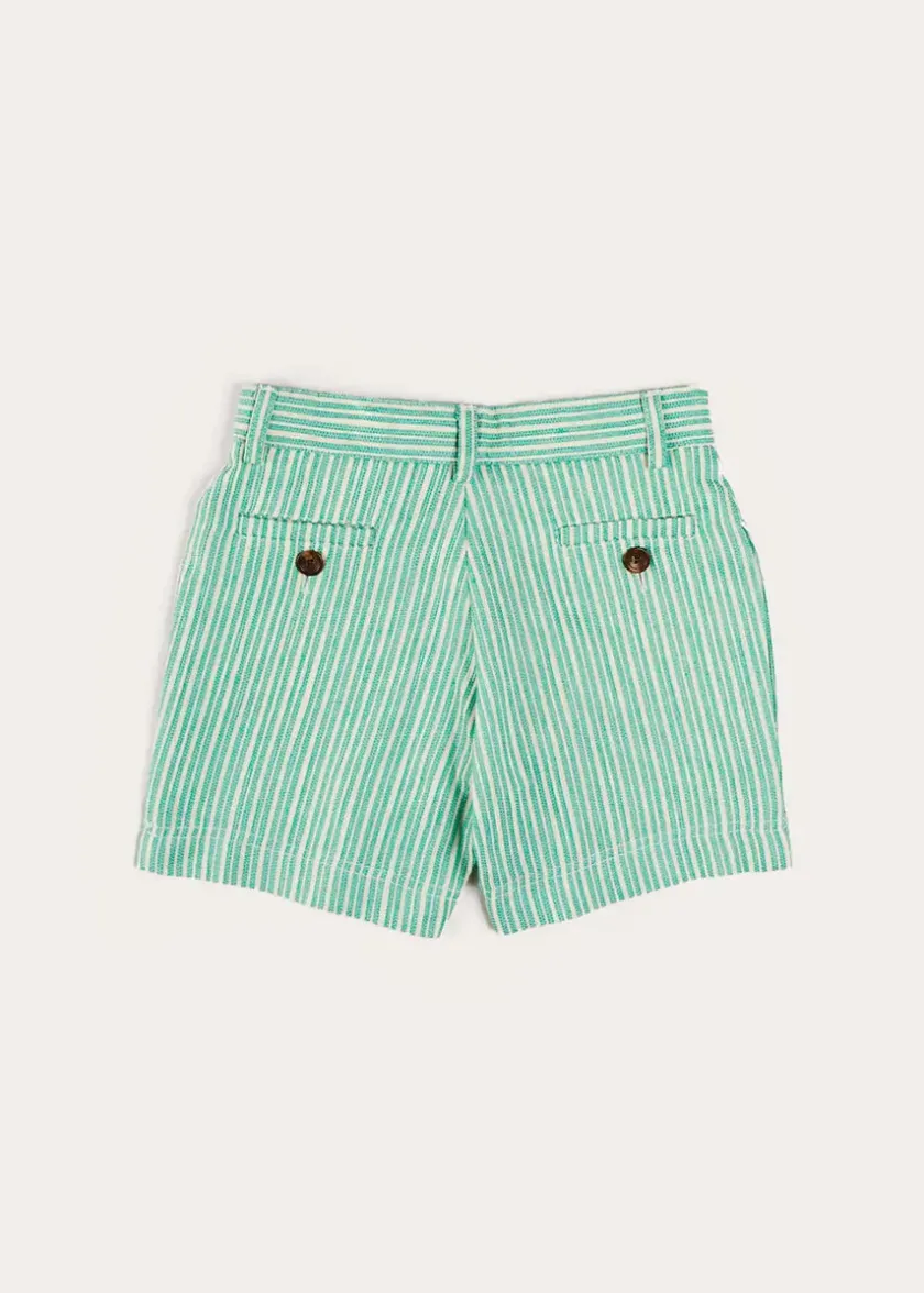 Shorts & Trousers | Pepa London Cheyne Striped Pocket Detail Shorts in Green (4-10yrs)
