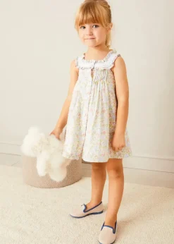 Lookbooks | Pepa London Clara Floral Frill Trim Night Dress in Green (18mths-10yrs) | Clara Floral Bow Detail Dressing Gown in Green (18mths-10yrs) | Linen Slippers With Contrast Piping in Cream (24-35EU) | Flower Fairies of the Summer Book in White | White Teddy Bear (100% Alpaca Fur)