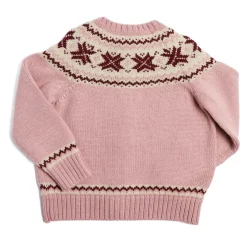 Knitwear & Cardigans | Knitwear & Cardigans | Pepa London Classic Fair Isle Cardigan With Rib Details in Pink (12mths-10yrs)