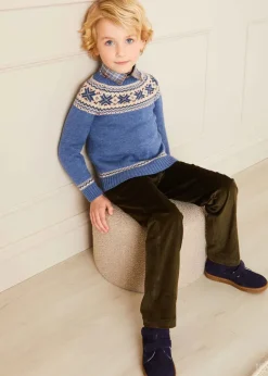 Knitwear & Cardigans | Knitwear & Cardigans | Pepa London Classic Fair Isle Jumper in Blue (18mths-10yrs)