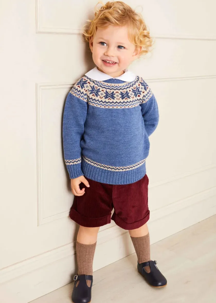 Knitwear & Cardigans | Knitwear & Cardigans | Pepa London Classic Fair Isle Jumper in Blue (18mths-10yrs)
