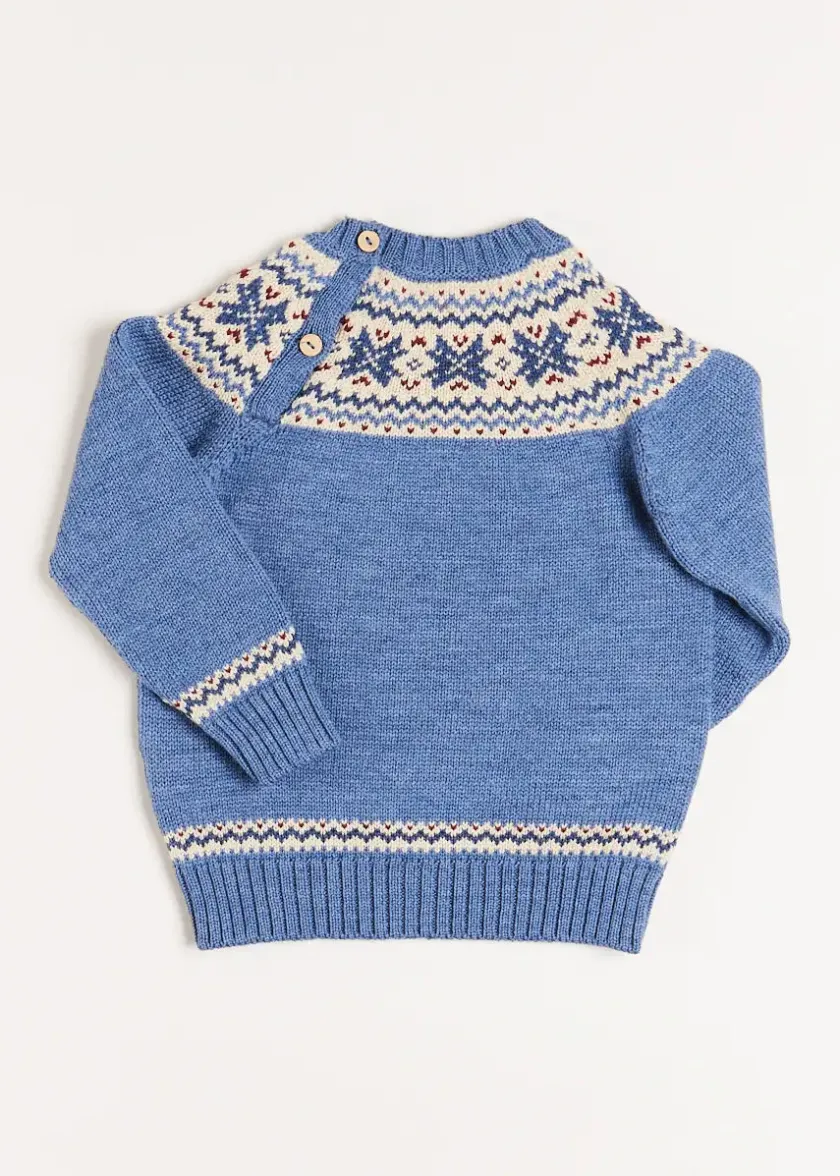 Knitwear & Cardigans | Knitwear & Cardigans | Pepa London Classic Fair Isle Jumper in Blue (18mths-10yrs)