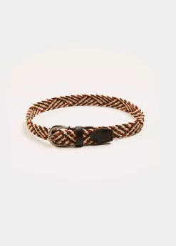 Belts & Braces | Pepa London Contrast Leather Braided Belt in Brown (XS-S)