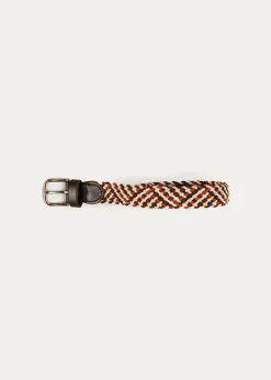 Belts & Braces | Pepa London Contrast Leather Braided Belt in Brown (XS-S)