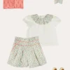Lookbooks | Pepa London Cordelia Floral Collar Top in Pink Made with Liberty Fabric (2-10yrs) | Cordelia Floral Shorts in Pink Made with Liberty Fabric (4-10yrs) | Floral Openwork Cotton Cardigan in Pink (2-10yrs) | Canvas Plimsolls in Cream (20-35EU) | Cordelia Floral Medium Bow Clip in Pink Made with Liberty Fabric