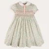 Dresses | Dresses | Pepa London Cordelia Floral Hand-Smocked Short Sleeve Dress in Pink Made with Liberty Fabric (12m-6yrs)