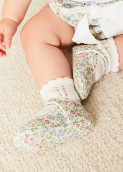 Mary Jane Shoes | Mary Janes | Pepa London Cordelia Liberty Floral Mary Jane Pram Shoes in Pink (17-20EU)