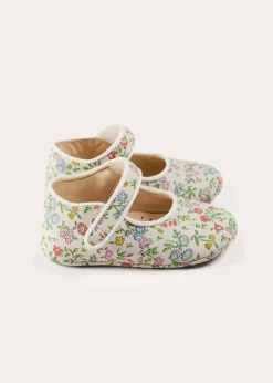 Mary Jane Shoes | Mary Janes | Pepa London Cordelia Liberty Floral Mary Jane Pram Shoes in Pink (17-20EU)