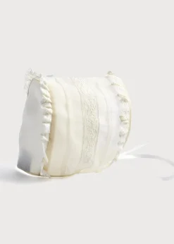 Bonnets & Booties | Bonnets & Booties | Pepa London Cream Lace Christening Bonnet with Frill (3mths-2yrs)