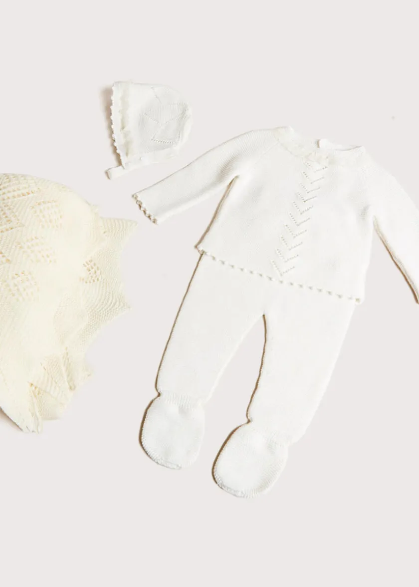 Knitwear & Cardigans | Baby Grows | Pepa London Delicate Ivory Lace Cotton Set (1-12mths)