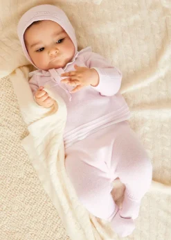 Two-piece Sets | Knitwear & Cardigans | Pepa London Dot Detail Lace Collar Knitted Set in Pink (1-6mths)