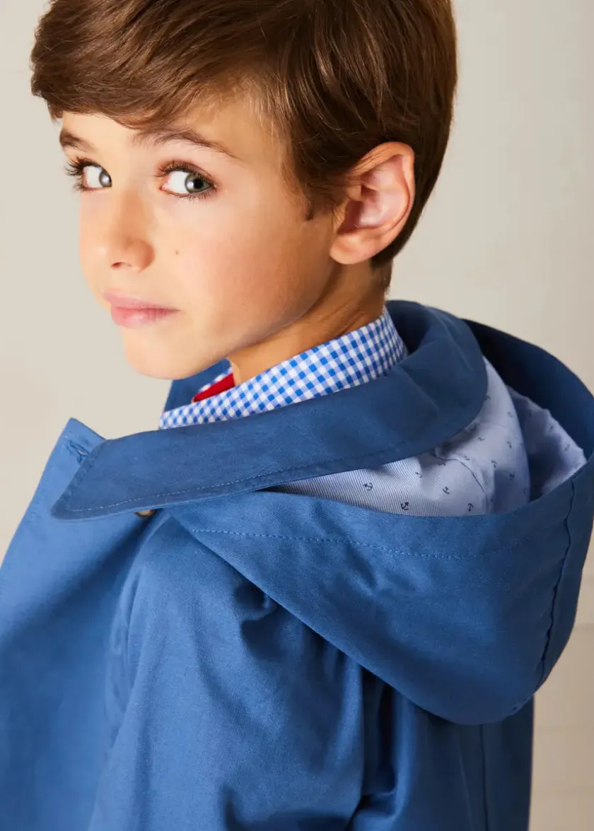 Coats & Jackets | Coats & Jackets | Pepa London Double Breasted Coat With Detachable Hood in Blue (18mths-10yrs)