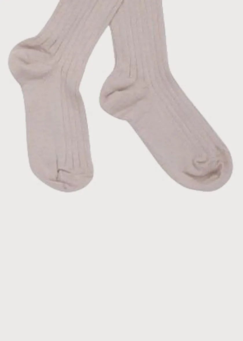 Socks & Tights | Socks & Tights | Pepa London Dusky Pink Ribbed Tights (0mths-10yrs)