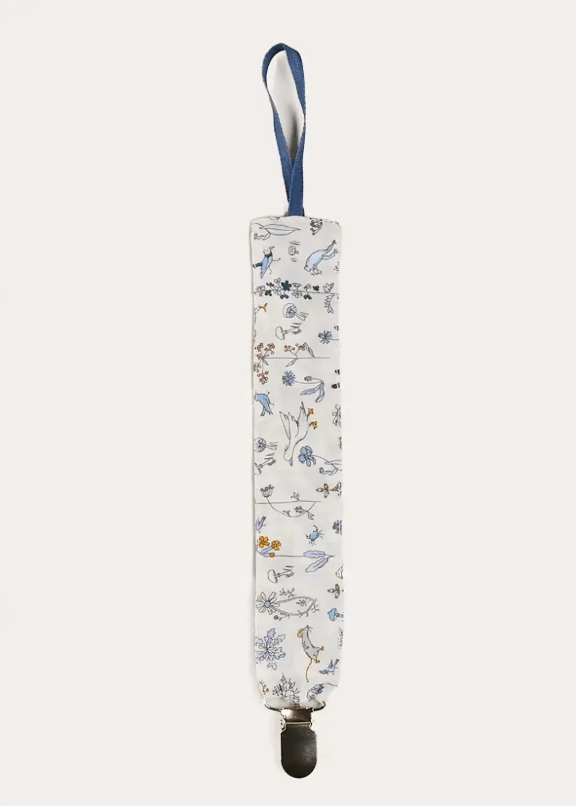 Dummies & Teethers | Dummies & Teethers | Pepa London Ellis Dummy Clip in Blue Made with Liberty Fabric