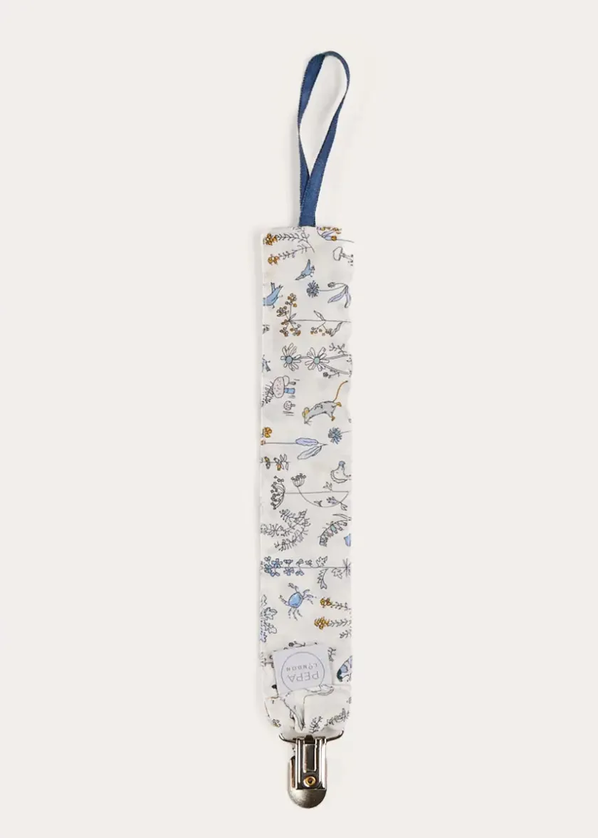 Dummies & Teethers | Dummies & Teethers | Pepa London Ellis Dummy Clip in Blue Made with Liberty Fabric
