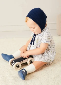 Lookbooks | Pepa London Ellis Liberty Print Hand Smocked Short Sleeve Shirt in Blue (6mths-4yrs) | Ellis Floral Bloomer in Blue Made with Liberty Fabric (1m-3yrs) | Plain Cardigan in Navy (6mths-10yrs) | Openwork Knitted Bonnet in Navy (S-L) | Leather T-Bar Pram Shoes in Classic Blue (17-20EU) | Ribbed Short Socks - Cream (0mths-10yrs)