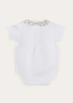 Bodysuits & Baby Grows | Pepa London Ellis Short Sleeve Bodysuit with Printed Collar Made with Liberty Fabric (1m-2yrs)