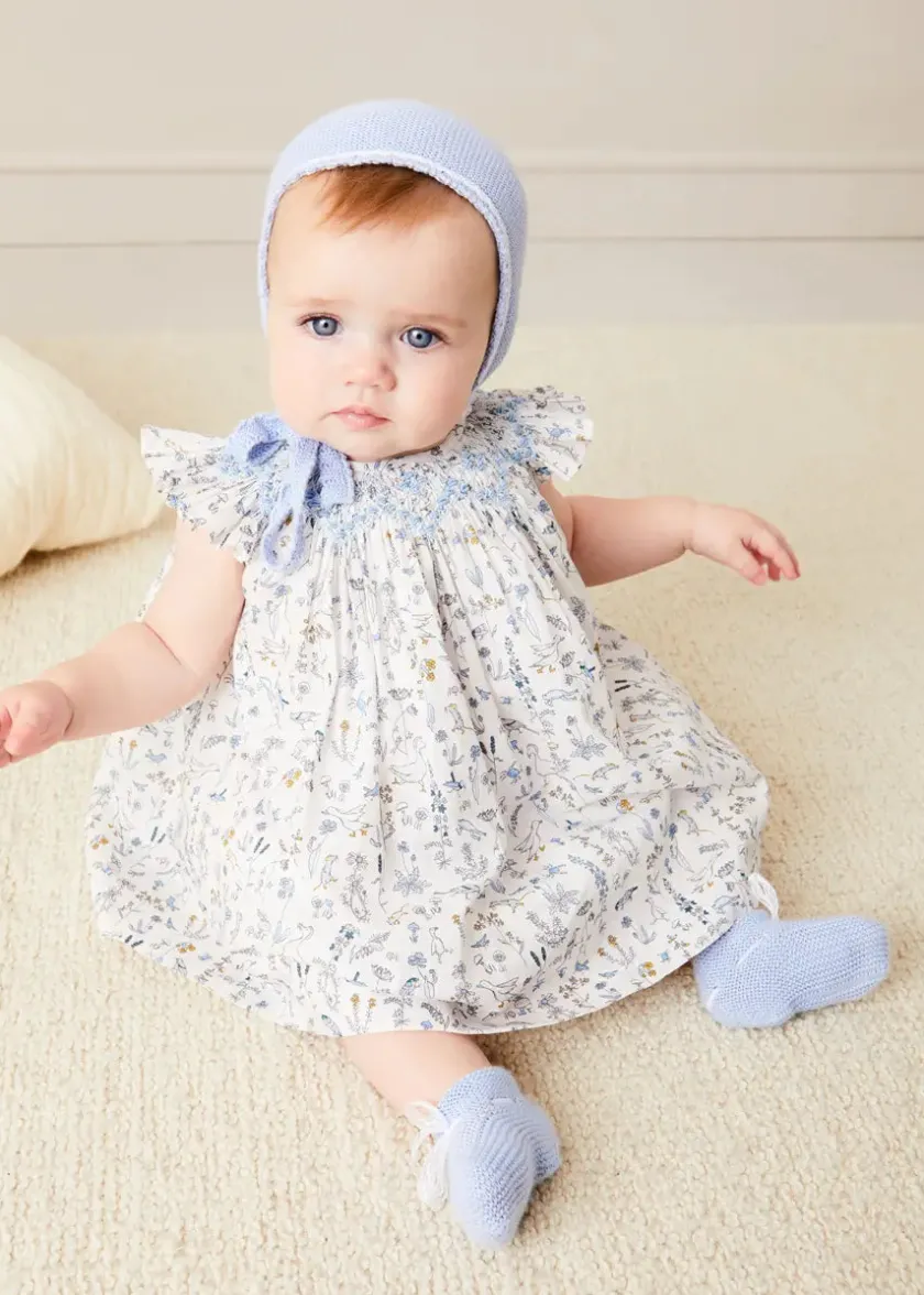Dresses | Dresses | Pepa London Ellis Sleeveless Dress with Bloomer and Bows in Blue Made with Liberty Fabric (1-12m)