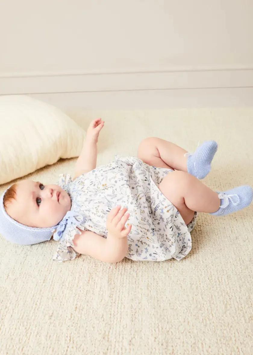 Dresses | Dresses | Pepa London Ellis Sleeveless Dress with Bloomer and Bows in Blue Made with Liberty Fabric (1-12m)