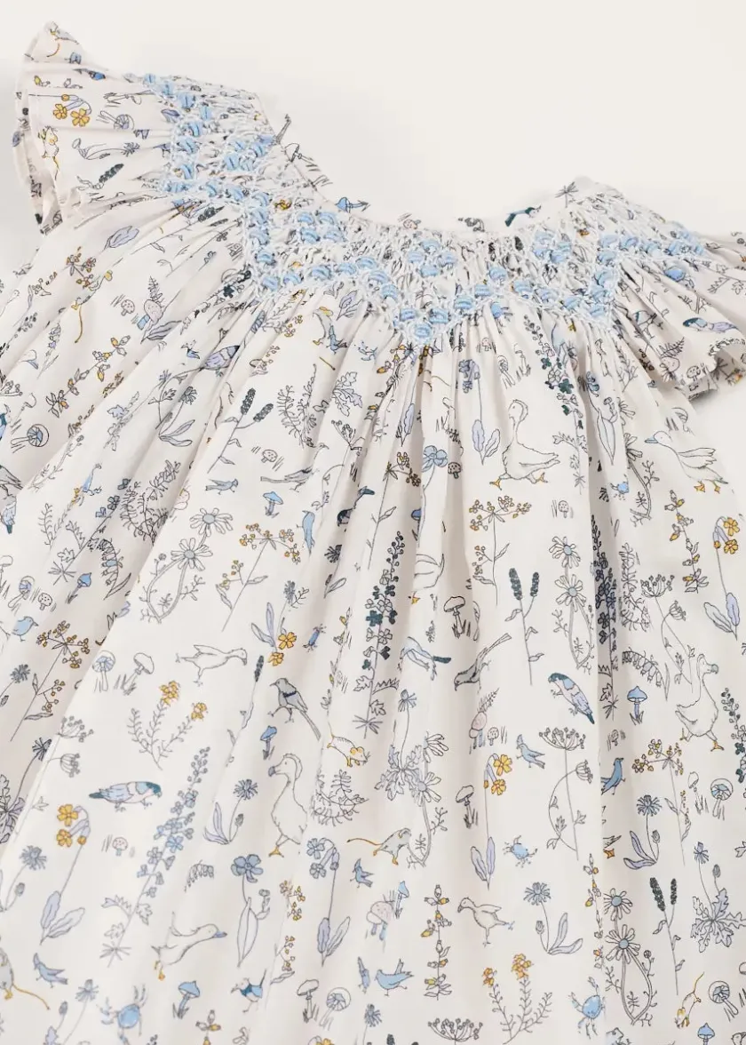 Dresses | Dresses | Pepa London Ellis Sleeveless Dress with Bloomer and Bows in Blue Made with Liberty Fabric (1-12m)