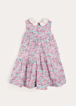 Up To 12 Years | Dresses | Pepa London Eloise Floral Scallop Collar Sleeveless Dress in Pink (4-12yrs)