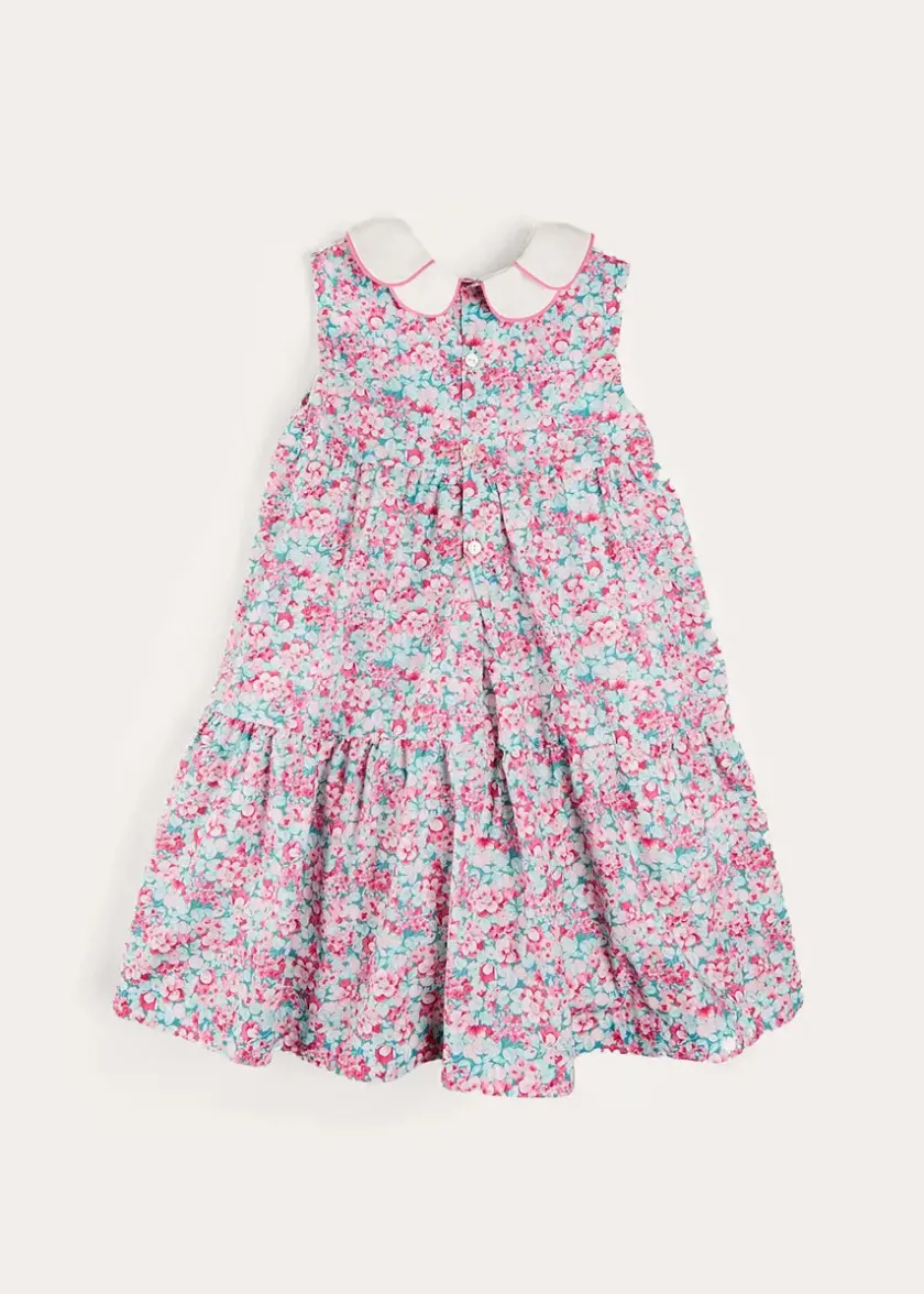 Up To 12 Years | Dresses | Pepa London Eloise Floral Scallop Collar Sleeveless Dress in Pink (4-12yrs)