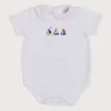 Tops & Bodysuits | Bodysuits & Baby Grows | Pepa London Embroidered Boat Motif Peter Pan Collar Bodysuit in White (1mth-3yrs)