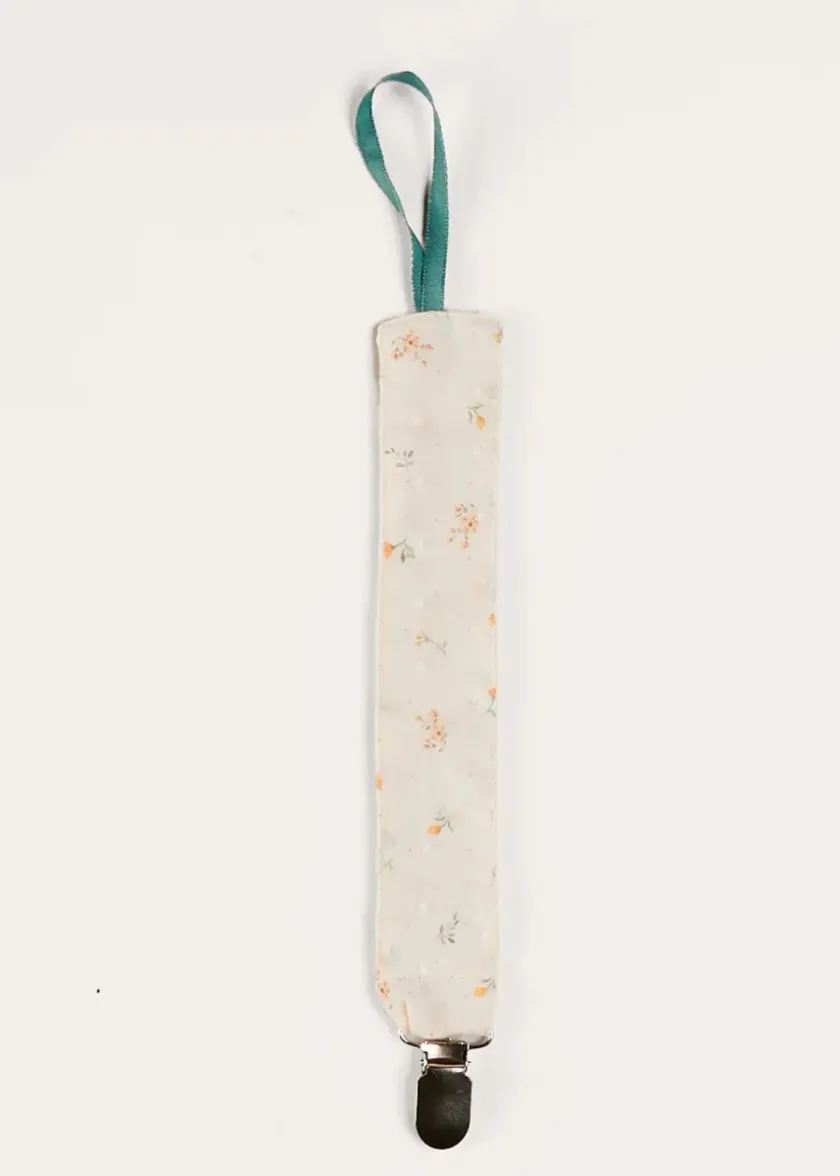 Dummies & Teethers | Dummies & Teethers | Pepa London Esme Floral Dummy Clip in White