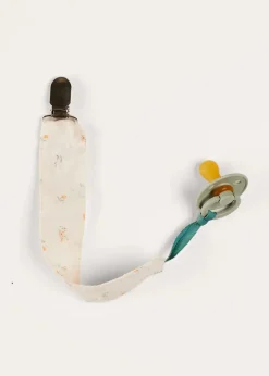 Dummies & Teethers | Dummies & Teethers | Pepa London Esme Floral Dummy Clip in White