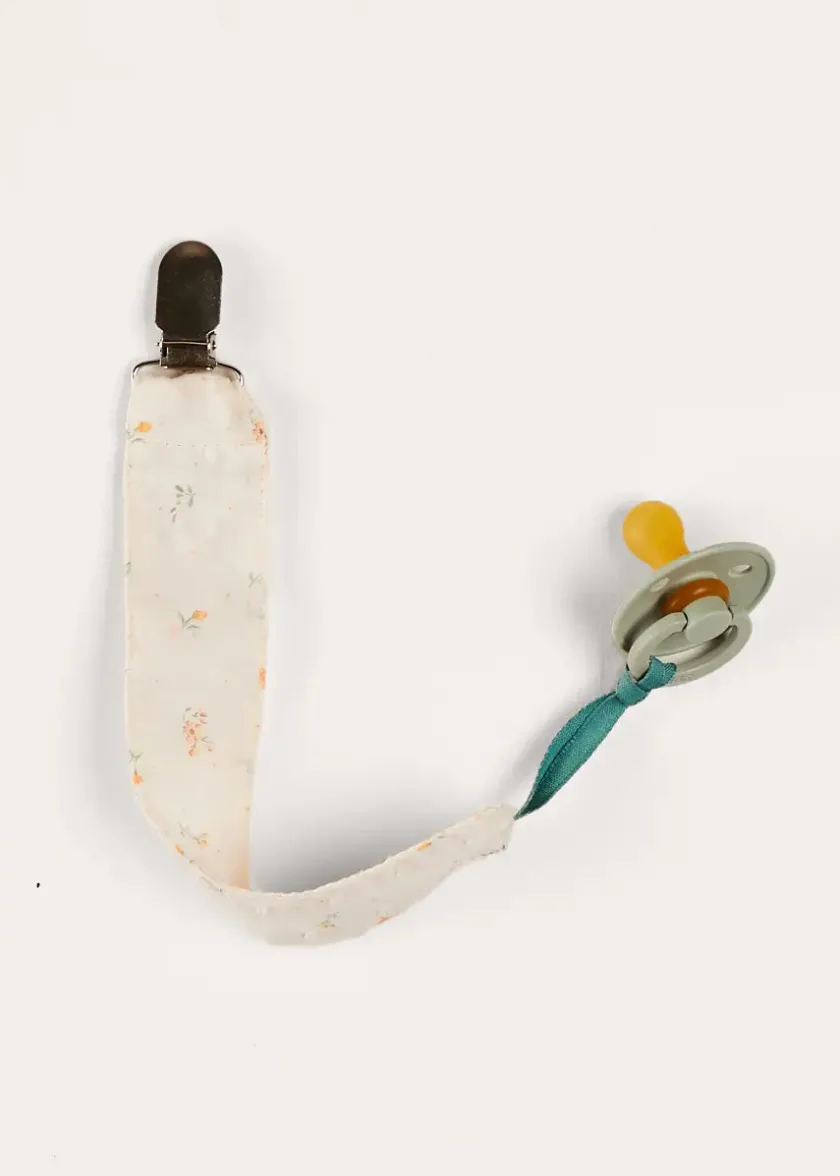 Dummies & Teethers | Dummies & Teethers | Pepa London Esme Floral Dummy Clip in White