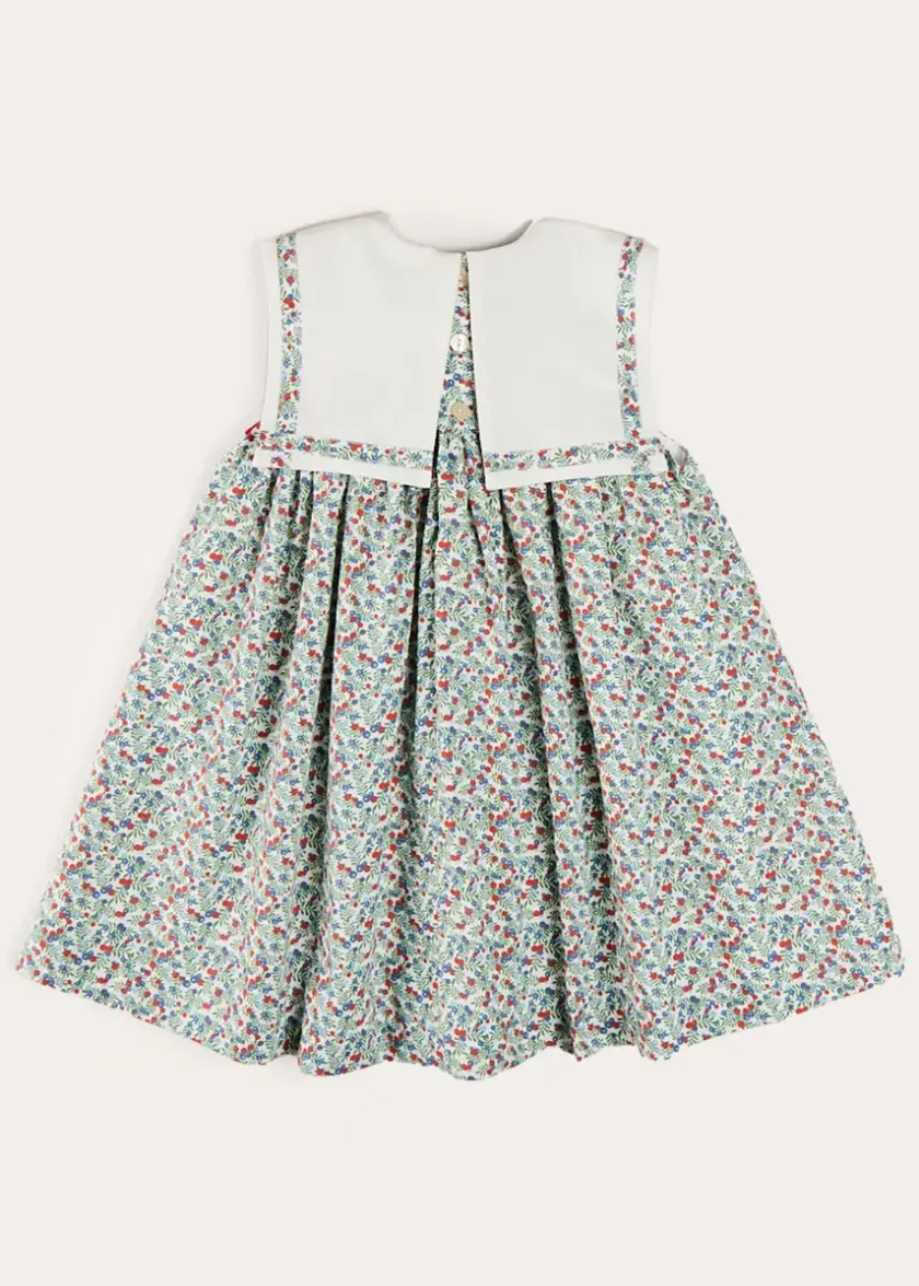 Dresses | Dresses | Pepa London Evelyn Floral Sleeveless Bow Detail Trapeze Dress in Red (12mths-8yrs)