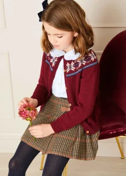 Knitwear & Cardigans | Knitwear & Cardigans | Pepa London Fair Isle Cardigan in Burgundy (12mths-10yrs)