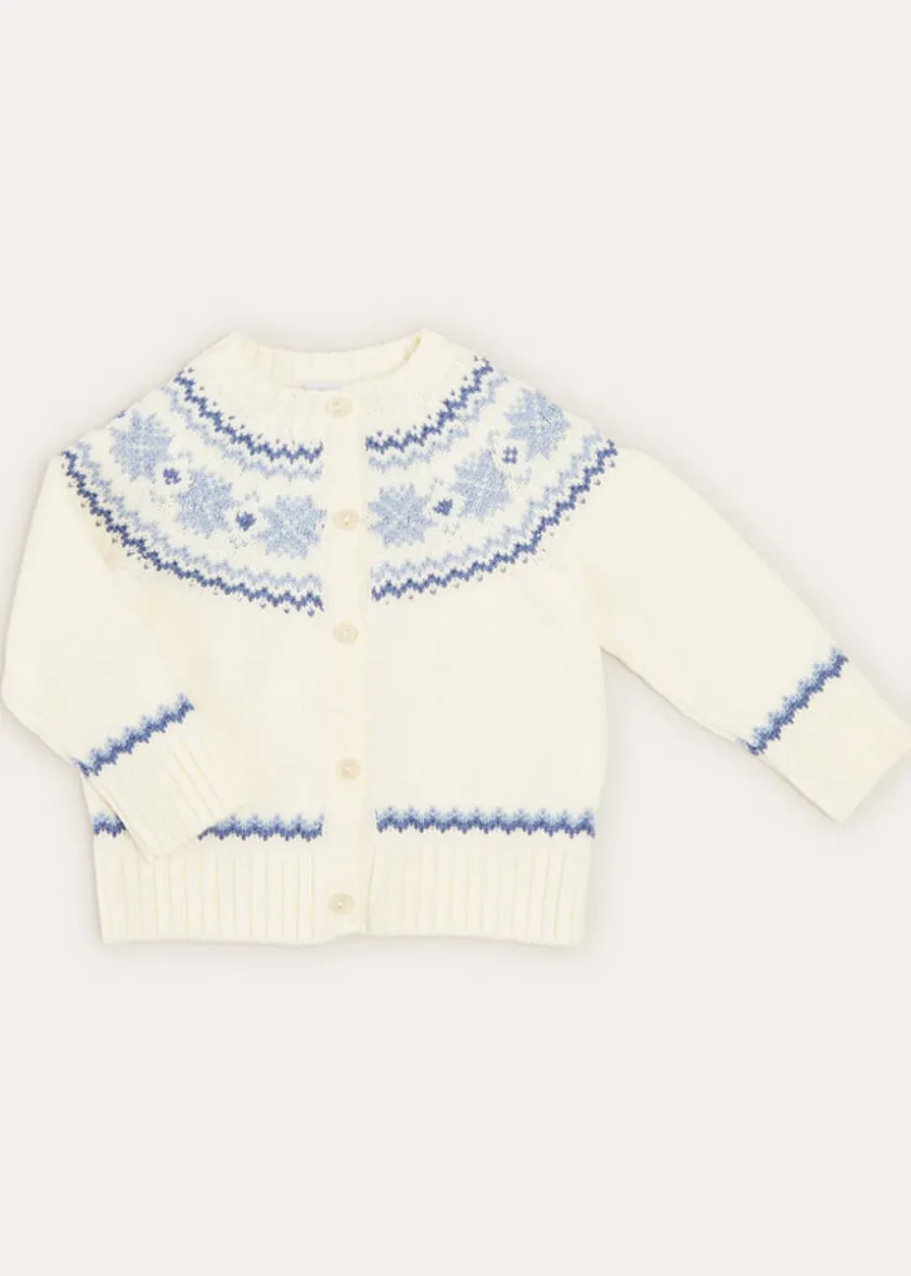 Knitwear & Cardigans | Knitwear & Cardigans | Pepa London Fair Isle Cardigan in Cream (6mths-3yrs)