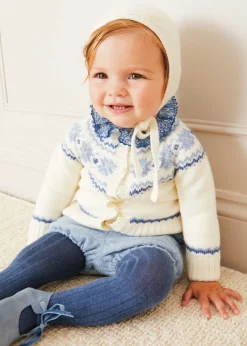 Knitwear & Cardigans | Knitwear & Cardigans | Pepa London Fair Isle Cardigan in Cream (6mths-3yrs)
