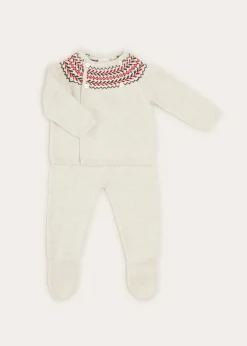 Knitwear & Cardigans | Two-piece Sets | Pepa London Fair Isle Knitted 2 Piece Set In Grey (1-9mths)
