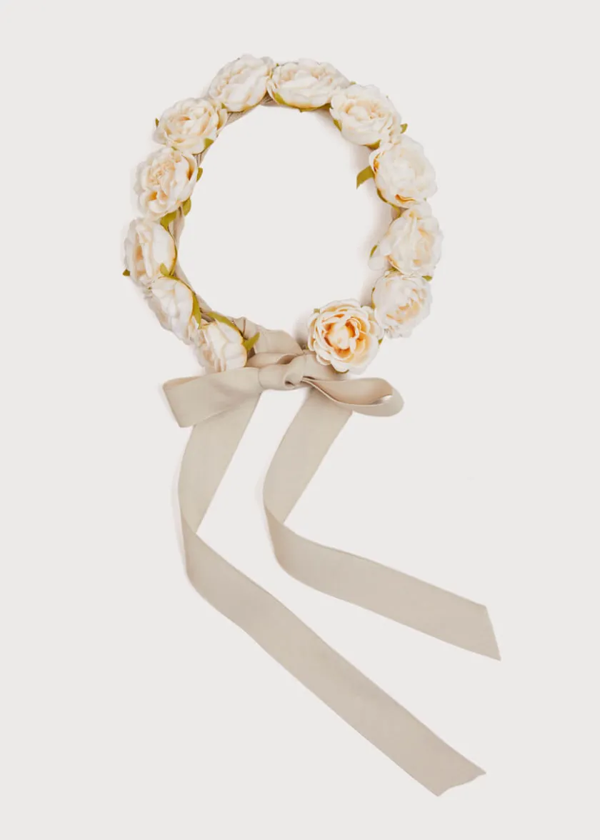 Hair Accessories | Hats | Pepa London Faux Flower Pearl Detail Crown With Ivory Flower