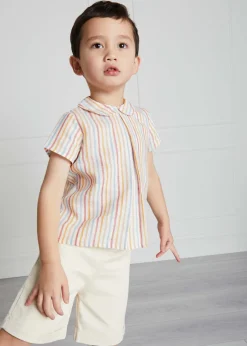 Shorts & Trousers | Bloomers, Shorts & Trousers | Pepa London Faux Pocket Elasticated Waist Shorts in Ivory (12mths-4yrs)