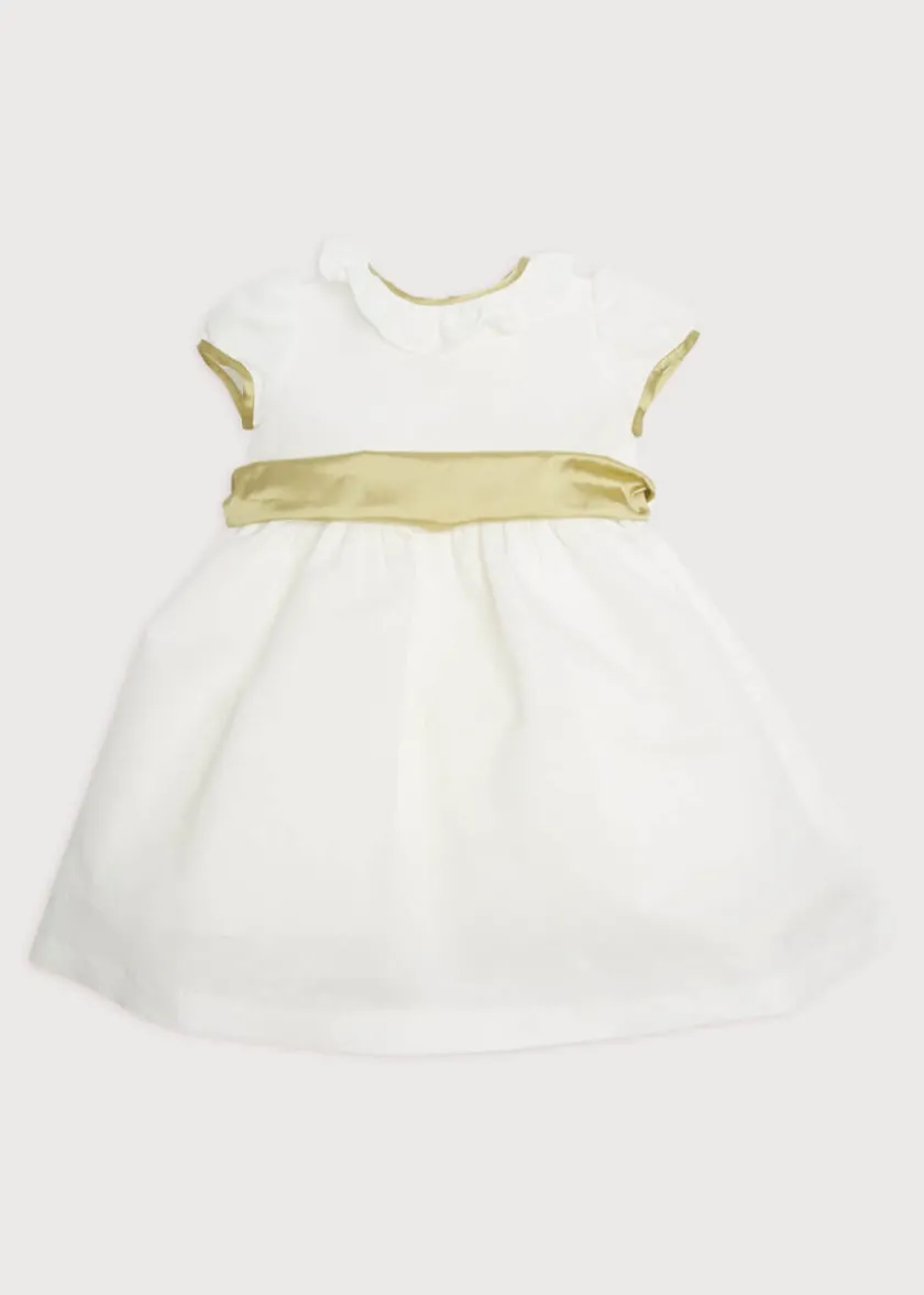 Dresses | Dresses | Pepa London Flower Girl Ivory Dress with Green Silk Sash (6mths-10yrs)