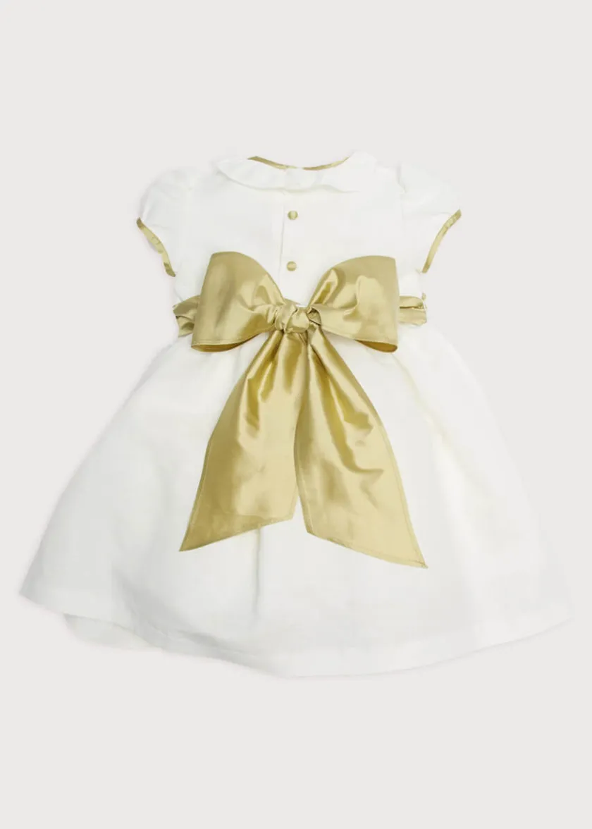 Dresses | Dresses | Pepa London Flower Girl Ivory Dress with Green Silk Sash (6mths-10yrs)