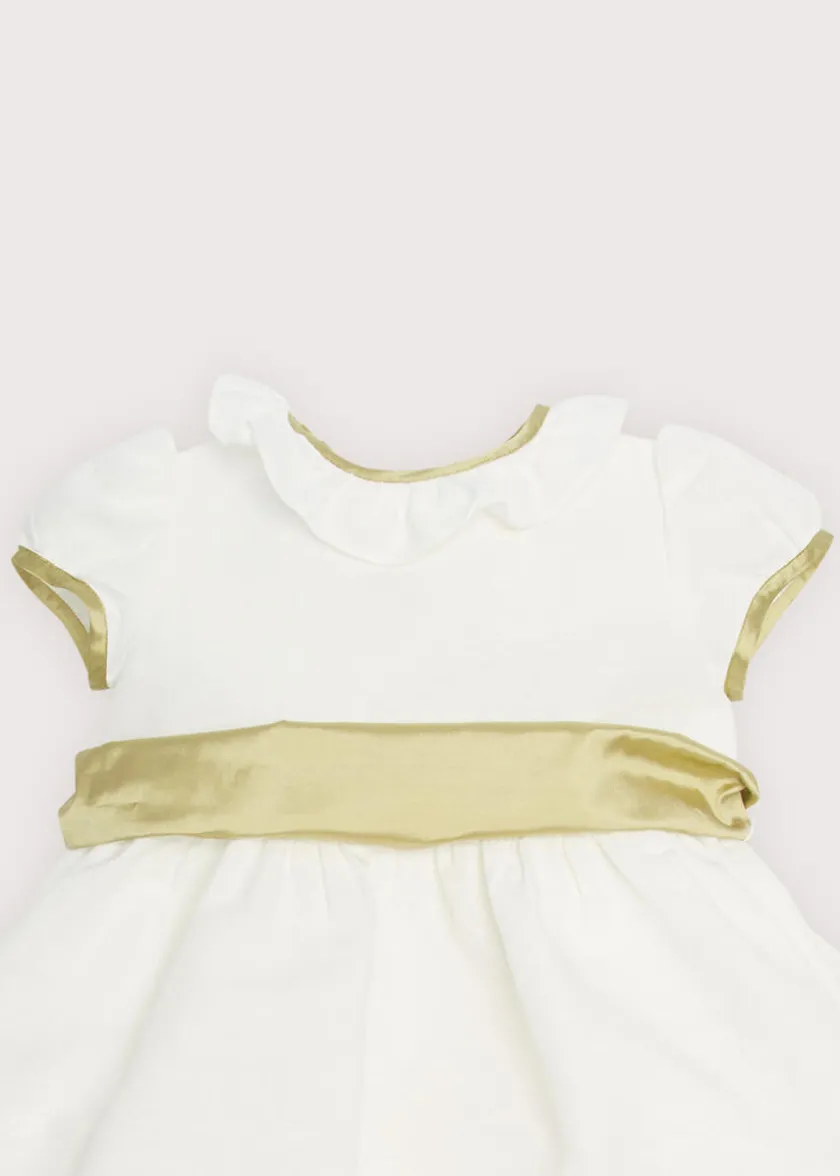 Dresses | Dresses | Pepa London Flower Girl Ivory Dress with Green Silk Sash (6mths-10yrs)