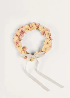 Hair Accessories | Pepa London Flower Pearl Detail Crown in Pink
