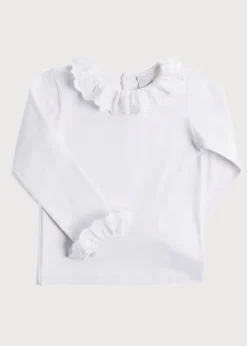 Tops & Blouses | Tops & Bodysuits | Pepa London Frill Collar Long Sleeve Top in White (18mths-10yrs)