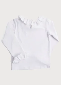 Tops & Blouses | Tops & Bodysuits | Pepa London Frill Collar Long Sleeve Top in White (18mths-10yrs)