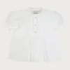 Tops & Blouses | Tops & Bodysuits | Pepa London Frilly Neck Pleated Short Sleeve Blouse in White (18mths-10yrs)